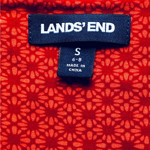 Land’s End Dress Fitted Stretch Orange and Red  Small - Picture 5 of 5